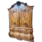 Antiek (+/- 1780) Dubbelgebogen Mahonie Kabinet, 243 Cm Hoog thumbnail 1