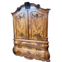 Antiek (+/- 1780) Dubbelgebogen Mahonie Kabinet, 243 Cm Hoog