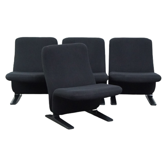 Set Van 4 Zwarte Vintage Design Fauteuils Van Pierre Paulin Voor Artifort Concorde Model F780 1