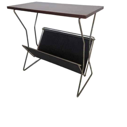 Jaren 60 Pallisander Fineer Magazine Rack Bijzettafel. 1