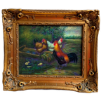 Schilderij "Kippen Op De Binnenplaats". thumbnail 1