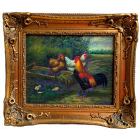 Schilderij "Kippen Op De Binnenplaats".