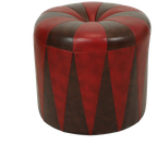Ronde Vintage Poef Bruin Rood Tweekleurig Skai Sixties thumbnail 1