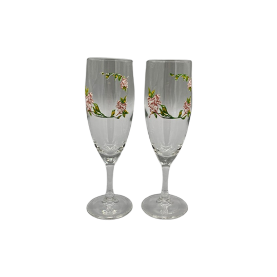 Set Vintage Champagnes Flutes Met Print 1