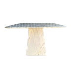 Vintage Carrara Marmeren Eettafel, Italië 1980 thumbnail 1