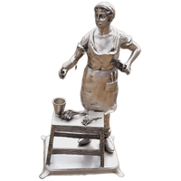 Gedetailleerd Tinnen Beeld/sculptuur Ambachtelijke Slager🥩