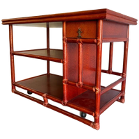Vintage Koraalrode Sidetable Lyda Levi Voor Mcguire