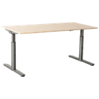 Gispen Tm Bureau, Eiken Blad, 180X90 Cm, Hoogte Instelbaar Onderstel thumbnail 1