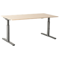 Gispen Tm Bureau, Eiken Blad, 180X90 Cm, Hoogte Instelbaar Onderstel