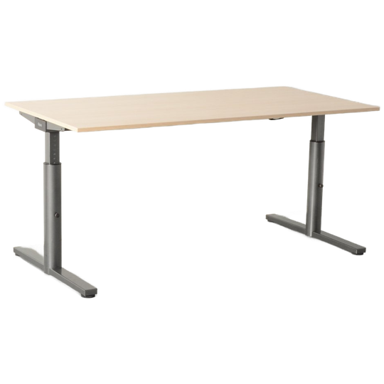 Gispen Tm Bureau, Eiken Blad, 180x90 Cm, Hoogte Instelbaar Onderstel 1