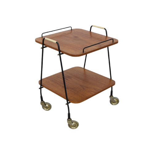 Vintage Serveerwagen Trolley Teak 1960