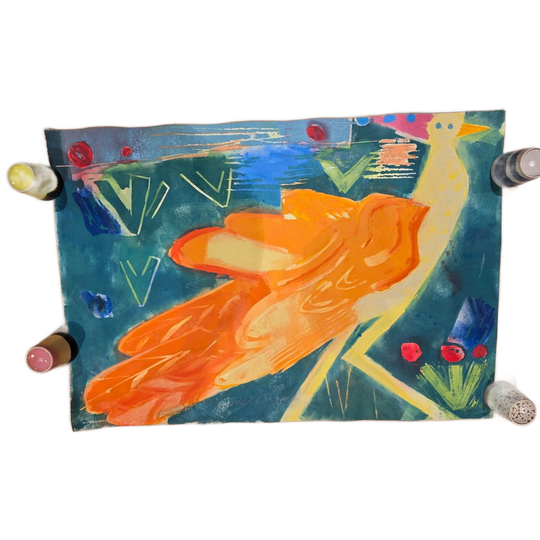Xandra Donders "pauw" Schilderij 1
