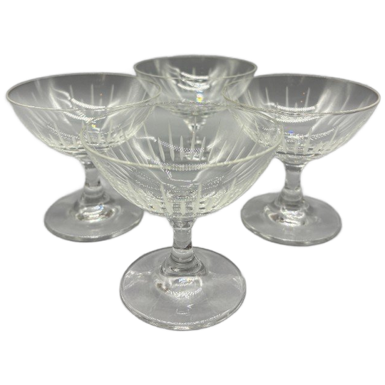 Set Kristallen Gegraveerde Coupe Glaasjes 4 Stuks 1
