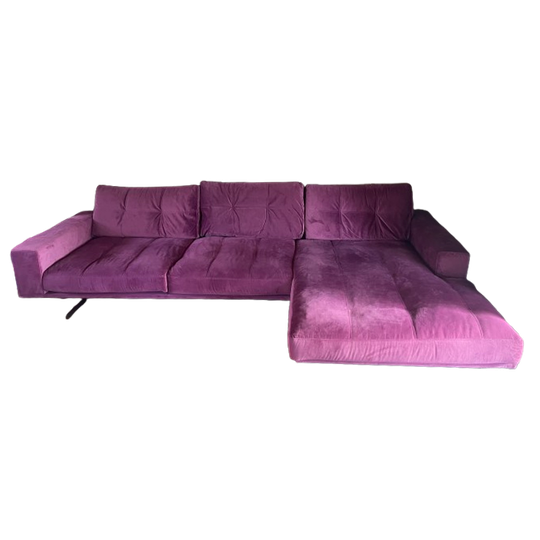 Paarse Velvet Homestock Bank Chaise Longue 1