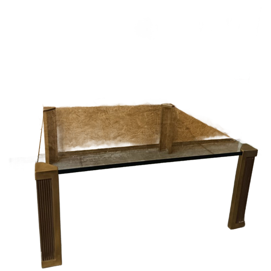Peter Ghyczy Salontafel Met Bronzen Poten En Dik Glas 1