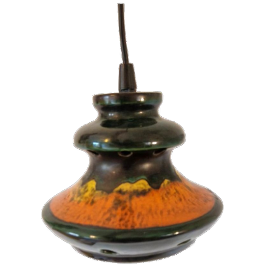 Vintage Hanglamp Keramieke Hanglamp Jaren 70 Oranje 1