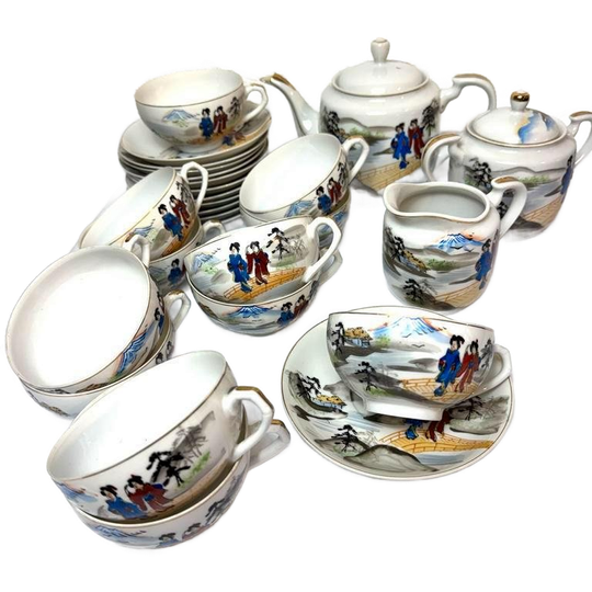 Vintage Porseleinen Thee/koffieservies - 12 Kopjes 1