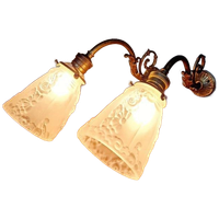 Paar Art Deco Schansen In Brons En Gesatineerd Glas, 1920