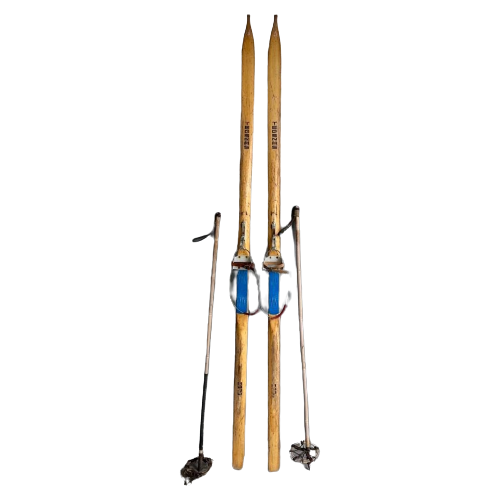 Tegsnäs Rajd Vintage Ski’S Met Bamboe Stokken
