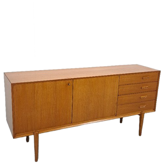 Teak Dressoir Met Hoge Poten En Lades Vintage Sideboard 1