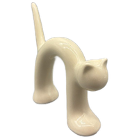 Naaman Stretching Cat Sculptuur 70's Crème