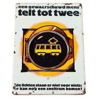 Nog Nooit Gezien, Emaille Waarschuwingsbord Tram/Sneltram🚊
