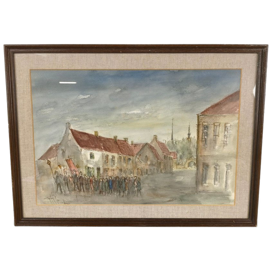 Georges Tahon - Aquarel - Processie Veurne 1