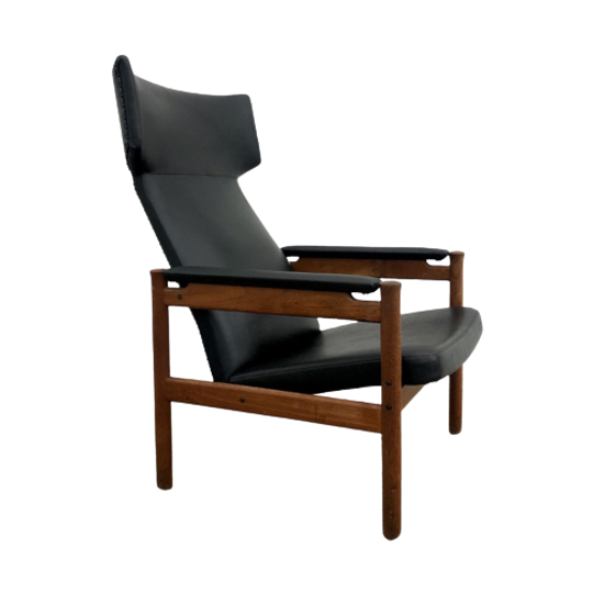 Soren Hansen Model 4365 Wing Chair For Fritz Hansen Denmark 1960s 1