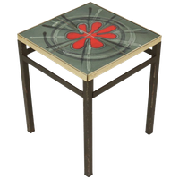 Vintage Vierkante Keramische Plantentafel Tegeltafel Sixties