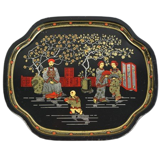 Vintage Metalen Dienblad China 1