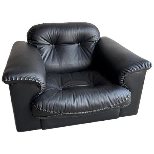 De Sede Ds-101 Black Leather Lounge Chair 1
