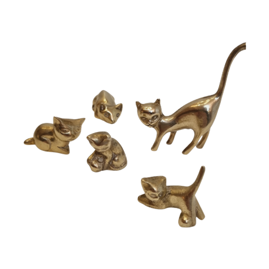 Koperen Katten 5 Stuks 1