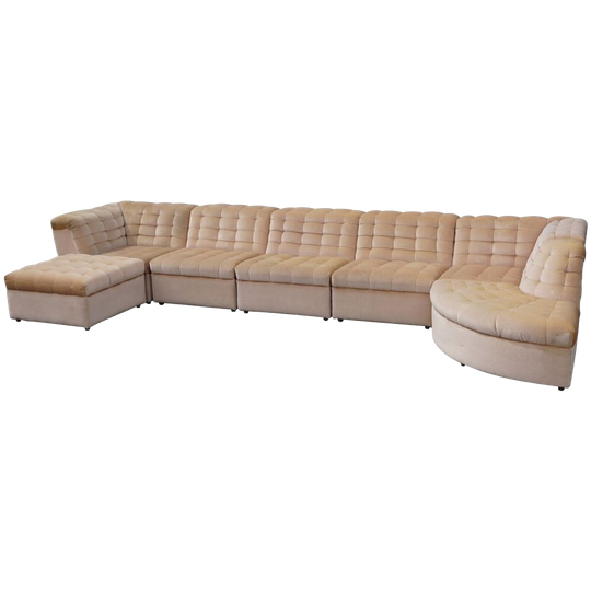 Vintage Laauser Modulaire Zitgroep Velours 6-zits 1