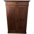 Eiken Tweedeurs Kast Met Bovenlade, Planken En Binnenlades, 104 Cm Breed thumbnail 1
