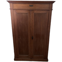 Eiken Tweedeurs Kast Met Bovenlade, Planken En Binnenlades, 104 Cm Breed
