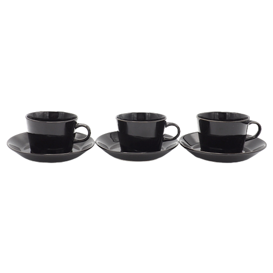 3 X Teema Koffiekop Zwart, 22 Cl 1