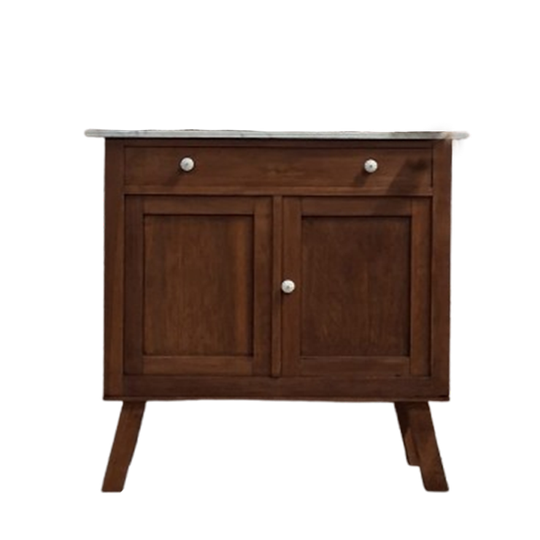 Vintage Commode Met Wit Marmerenblad “boaz” 1