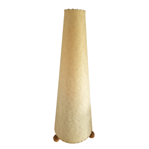 Beige Kleur, Retro Aparte Set Van 2 Hoog Rond Model Lampen Papier Mache Op 3 Bol Pootjes