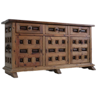 Vintage Spaans Houten Brutalist Dressoir 1960s