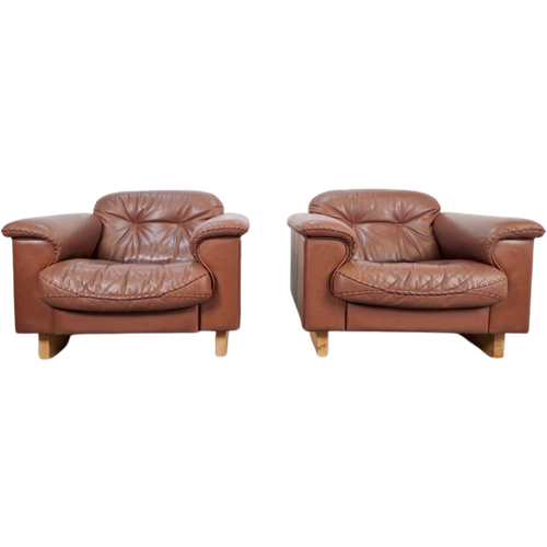 Set 2 De Sede Ds 101 Fauteuils Leer Fauteuil ’70 Nekleer