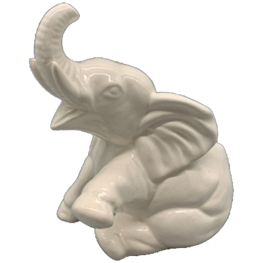 Bloempot Vintage Olifant Wit Porselein 1