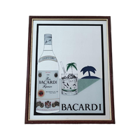 Vintage Bacardi Bar Spiegel 80'S / 90'S