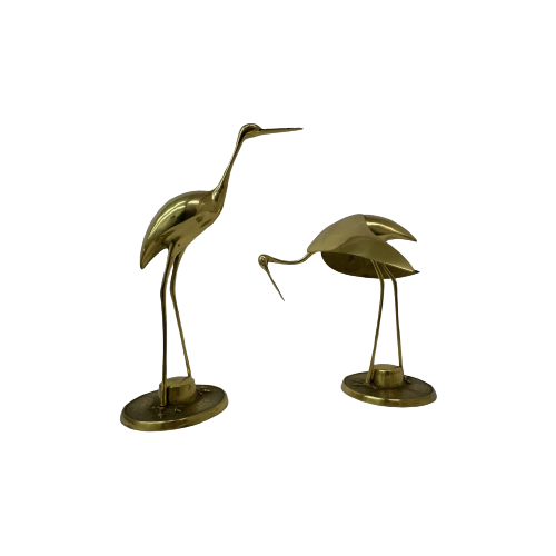 Large Mid Century Design Brass Birds , 1970’S