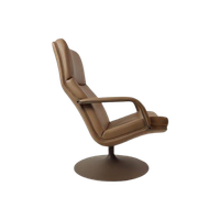 Artifort F182 Draaifauteuil Bruin Leer | Lever Bruin Leren