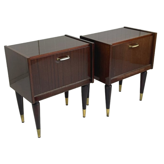 Rosewood Vintage Nachtkastjes Sixties Klepkast 1