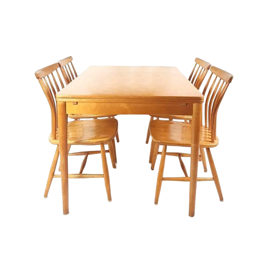 Vintage Eettafel En Stoelen Zweeds Akerblom En Eklöf Berken 1
