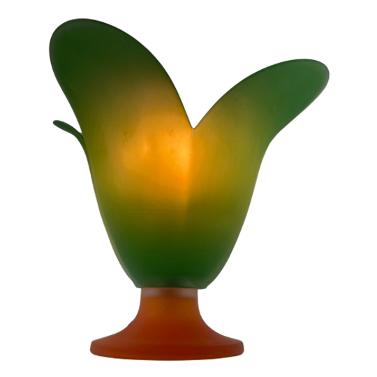 VANDEHEG - Table Lamp Made From Glass - Green/orange - Model Tullip 1