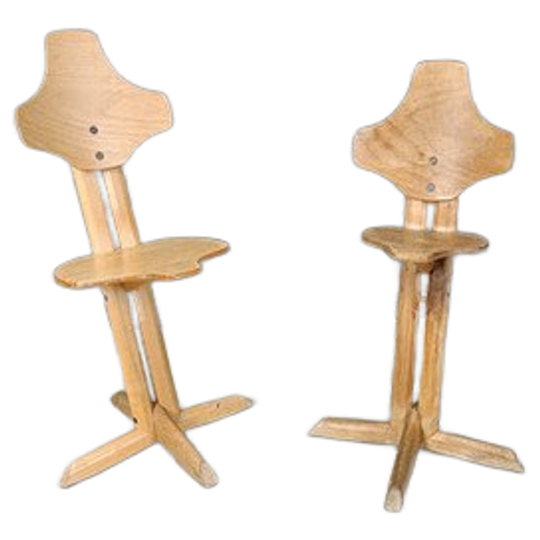 Pair Of Plywood Ergonomical Chairs By Rybo, 1970s 1