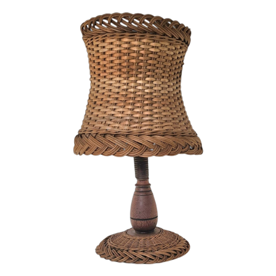Scandinavian Rattan / Wicker Table Lamp 1
