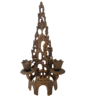 Brutalist Bronzen Judaica Wainberg Kandelaar Vintage